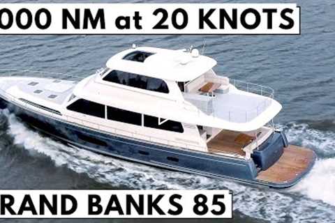 $9M+ GRAND BANKS 85 Power Motor Yacht Tour / 1,000MN @ 20 Knots Fast Long Range Cruiser SuperYacht