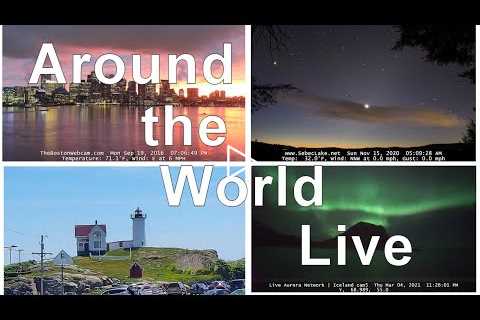 LIVE Armchair Travel Beautiful Earth with 100 Live World Cameras / Calm Relaxing Music