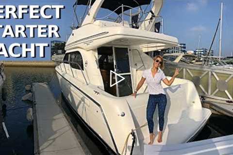 $110,000 2001 BAYLINER 3488 COMMAND BRIDGE Entry-Level Power Yacht Tour / Starter Liveaboard Boat