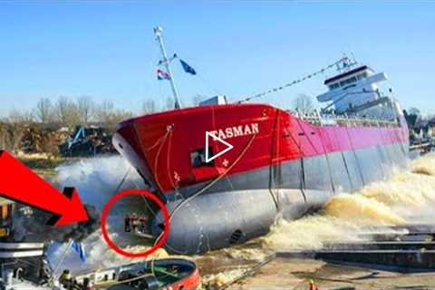 20+ Biggest Ship launches GONE WRONG | Giant WAVES, FAILS and CLOSE CALLS