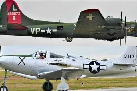 (4K) CAF B-17 Texas Raiders & P-63 Kingcobra at Houston Airshow 2022