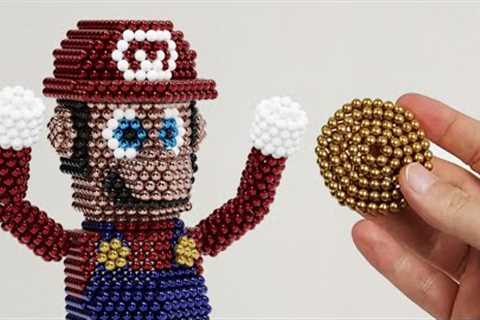 Super Mario discovers my collection of magnets | Magnetic Games