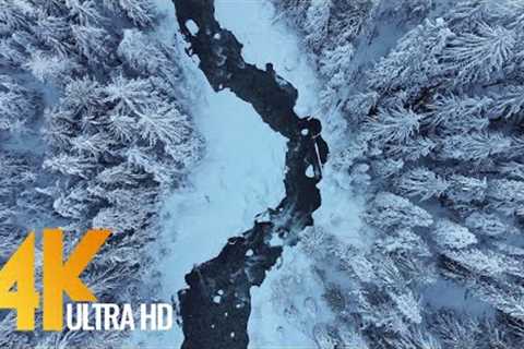 4K Fascinating Aerial Views of Canada - 7 HOURS Wintertime Ambient Drone Film - Part #2