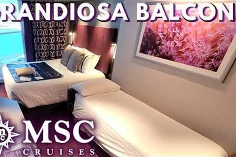 MSC Grandiosa Balcony Cabin Stateroom Tour 14084, MSC Cruises