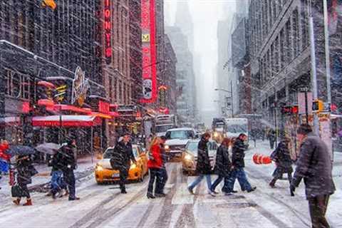 ⁴ᴷ New York City Winter Snowstorm Walk | Biggest Snowstorm of the Season | Blizzard in New York City