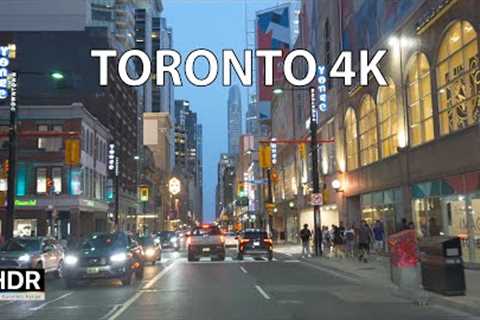 Driving Toronto 4K HDR - Toronto''s Main Street at Sunset - Canada