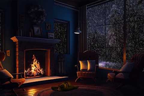 🔴 Ambience with fireplace | Cozy winter wonderland | Turn off the lights & go to sleep right..