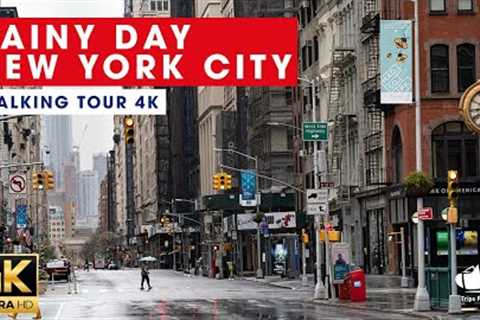 RAINY DAY IN NEW YORK CITY WALKING TOUR 4K VIDEO UHD