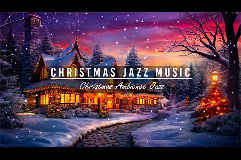 Christmas Ambience Jazz 🎄 Merry Christmas Jazz Music with Snowfall Night for Peaceful Holiday