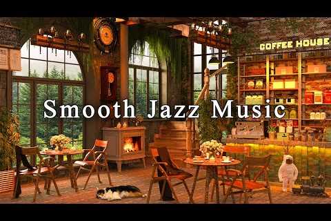 Smooth Jazz Music ☕ Rainy Autumn Day in Cozy Coffee Shop Ambience ~ Relaxing Jazz Instrumental Music