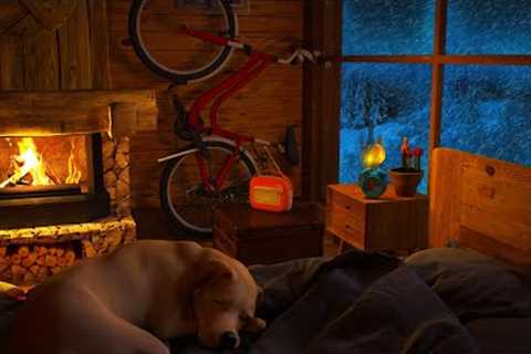 Relaxing Blizzard, Fireplace and Sleeping Dog - Sleep Better, from Insomnia, fall Asleep