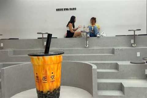 Trendy NYC Dessert Spot in Koreatown : Drinking Bubble Tea at Heuk Hwa Dang (HHD)