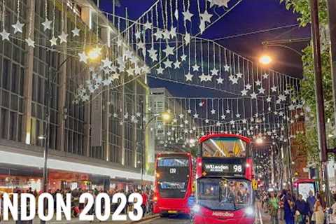 2023 Christmas Lights London Preparations | Oxford Street Christmas Shopping - London Night Walk