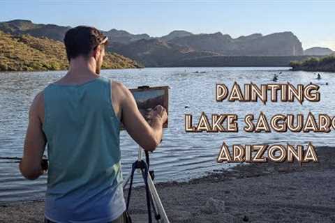 Travelling Artist Vlog #8 Painting Lake Saguaro Arizona. Plein Air Tutorial