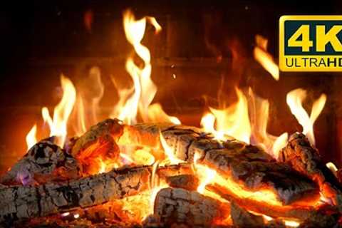 FIREPLACE 4K 🔥 Cozy Fire Background (12 HOURS). Fireplace video with Burning Logs & Fire Sounds
