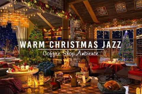 Instrumental Christmas Jazz Music to Relax🎄Cozy Christmas Coffee Shop Ambience with Fireplace..