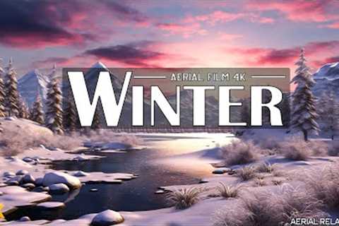 Enchanting Winter Wonderland ❄️ 4K Snowy Winter Landscape with Beautiful Piano Music