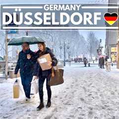 ❄️ Heavy Snowfall in Düsseldorf Germany, January 2024 Walk in 4K HDR 60fps