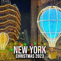 NYC Christmas Walk 2023 ✨ Hudson Yards Christmas Lights & Vessel 2023 ✨