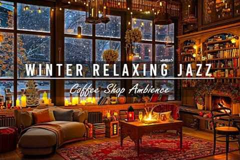 Ethereal Jazz Winter at Coffee Shop Ambience with Nightly Snowfall for Work, Study or Deep Sleep