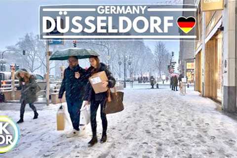 ❄️ Heavy Snowfall in Düsseldorf Germany, January 2024 Walk in 4K HDR 60fps