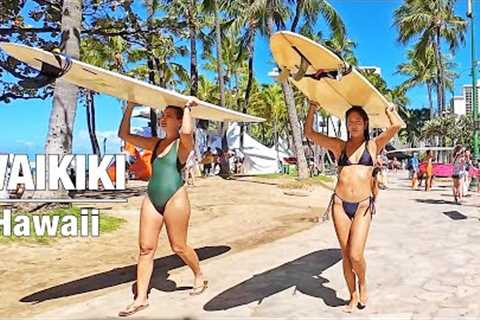 WALKING TOUR HAWAII 🏖 On the Beach and Streets in Waikiki #vacation  #walking
