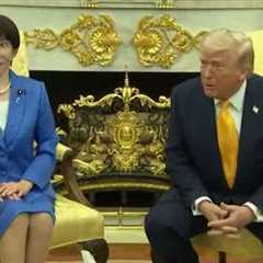 President Trump refers to Japan''s attack on Pearl Harbor after Japanese reporter asks him a..
